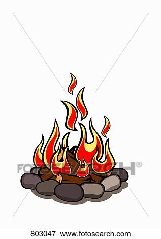 Clip Art - A campfire. Fotosearch
