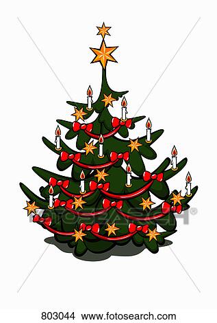 A decorated Christmas tree View Large Clip Art Graphic Clipart - A decorated Christmas tree. Fotosearch