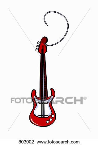 A guitar with a broken guitar string View Large Clip Art Graphic Clipart - A guitar with a broken guitar string. Fotosearch