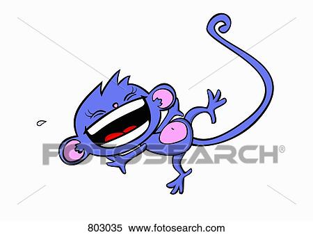 Clipart - A monkey laughing . Fotosearch