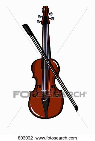 A violin and bow View Large Clip Art Graphic Clipart - A violin and bow. Fotosearch