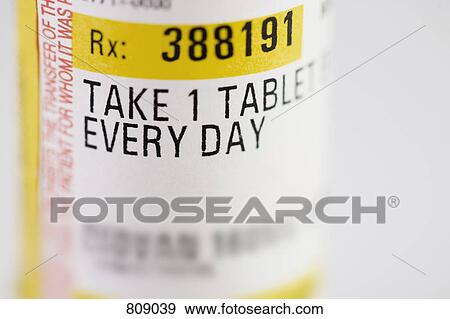 Instructions on a pill bottle View Large Photo Image Stock Photo - Instructions on a pill bottle. Fotosearch