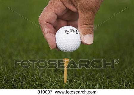 Detail of a golfer placing a golf ball on a tee View Large Photo Image Stock Photo - Detail of a golfer placing a golf ball on a tee. Fotosearch