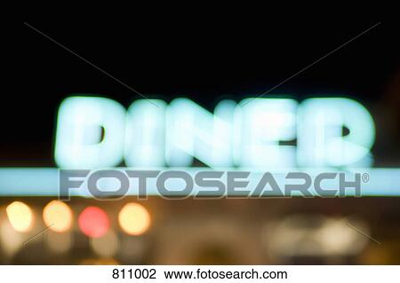 A diner neon sign View Large Photo Image Stock Image - A diner neon sign. Fotosearch