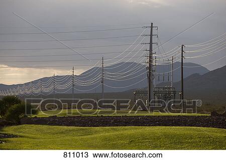 Power lines in a remote area View Large Photo Image Stock Image - Power lines in a remote area. Fotosearch