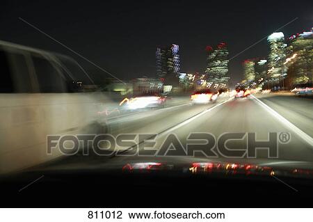 Traffic on a multiple lane highway, night, city View Large Photo Image Stock Image - Traffic on a multiple lane highway, night, city. Fotosearch