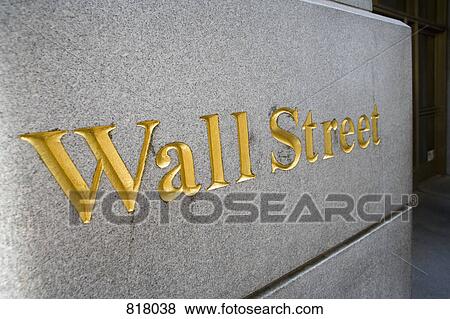 Sign for 'Wall Street', Manhattan, New York City View Large Photo Image Stock Photo - Sign for 'Wall Street', Manhattan, New York City. Fotosearch