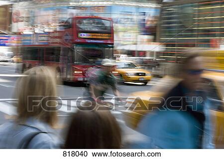 Stock Image - Street scene, Manhattan, New York City. Fotosearch