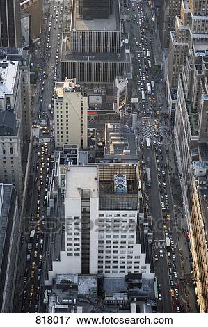View of Fifth and Sixth Avenues from the Empire State Building, Manhattan, New York City View Large Photo Image Stock Photo - View of Fifth and Sixth Avenues from the Empire State Building, Manhattan, New York City. Fotosearch