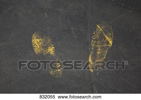 Footprints in paint View Large Photo Image Stock Photography - Footprints in paint. Fotosearch