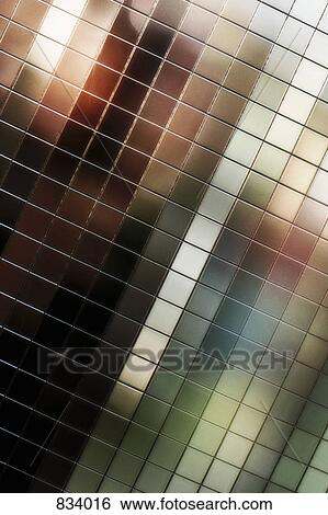 Stock Photograph - Detail of mirrored tiles. Fotosearch