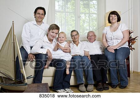 Formal portrait of a multi-generation family View Large Photo Image Stock Photo - Formal portrait of a multi-generation family. Fotosearch