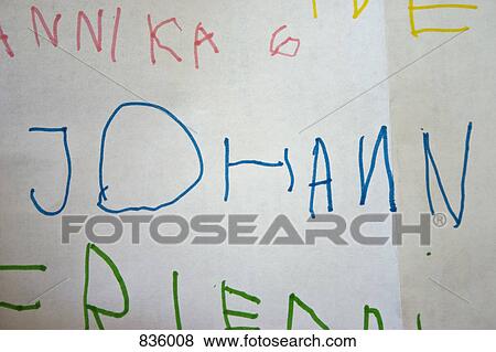 Child's handwriting on paper View Large Photo Image Stock Photo - Child's handwriting on paper. Fotosearch