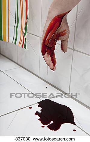 A human hand hanging from a bathtub with blood puddled beneath it View Large Photo Image Stock Image - A human hand hanging from a bathtub with blood puddled beneath it. Fotosearch