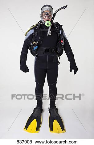 Portrait of a scuba diver, studio shot View Large Photo Image Stock Photo - Portrait of a scuba diver, studio shot. Fotosearch