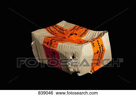 Stock Photograph - A damaged parcel. Fotosearch