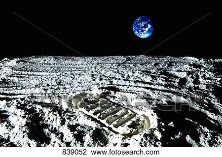 A footprint on the moon View Large Photo Image Stock Image - A footprint on the moon. Fotosearch