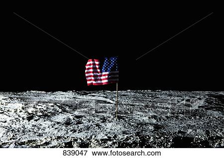 An American flag on the moon View Large Photo Image Stock Photo - An American flag on the moon. Fotosearch