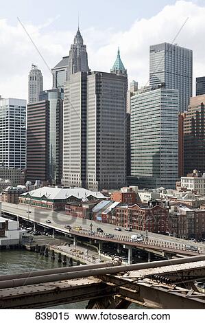 Expressway and downtown buildings, Manhattan, New York City, NY, USA View Large Photo Image Stock Photography - Expressway and downtown buildings, Manhattan, New York City, NY, USA. Fotosearch