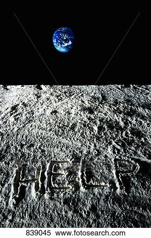 HELP message written on the surface on the moon View Large Photo Image Stock Photography - HELP message written on the surface on the moon. Fotosearch