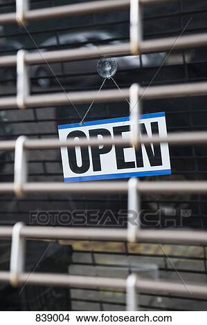Open sign on closed shop View Large Photo Image Picture - Open sign on closed shop. Fotosearch