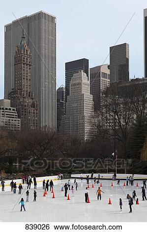 People ice skating in Central Park, Manhattan, New York City, NY, USA View Large Photo Image Stock Photograph - People ice skating in Central Park, Manhattan, New York City, NY, USA. Fotosearch