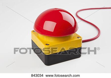 Picture - A big red buzzer. Fotosearch