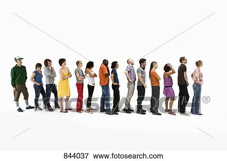 Men and women standing in a line View Large Photo Image Stock Photo - Men and women standing in a line. Fotosearch