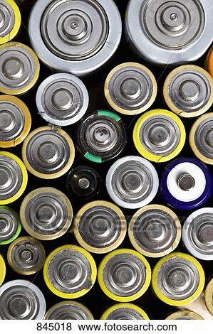 Used batteries, full frame View Large Photo Image Stock Photo - Used batteries, full frame. Fotosearch