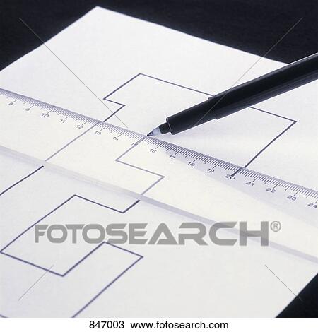 Stock Image - Detail of an architectural drawing. Fotosearch