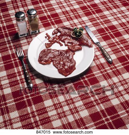 Raw meat in the shape of Africa and Europe arranged on a plate View Large Photo Image Stock Photography - Raw meat in the shape of Africa and Europe arranged on a plate. Fotosearch