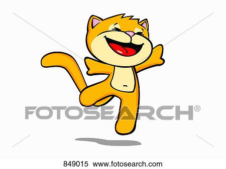 A dancing cartoon cat View Large Clip Art Graphic Clipart - A dancing cartoon cat. Fotosearch