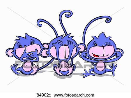 Clipart - Three cartoon mice making playful gestures. Fotosearch