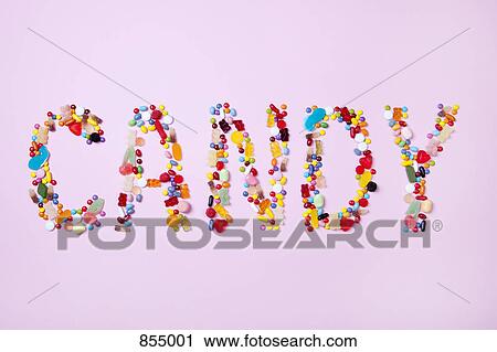 Stock Image - Candies spelling the word CANDY. Fotosearch