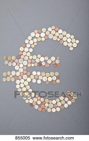 Stock Photography - Coins spelling out the Euro symbol. Fotosearch
