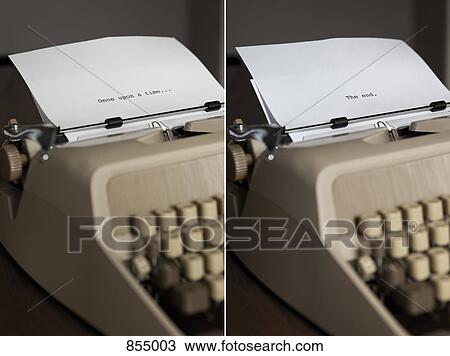 Two typewriters with the beginning and end of a script View Large Photo Image Stock Image - Two typewriters with the beginning and end of a script. Fotosearch