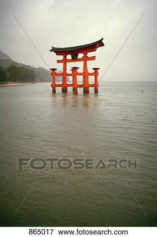 A pagoda structure surrounded by water, Miyajima, Japan View Large Photo Image Stock Photo - A pagoda structure surrounded by water, Miyajima, Japan. Fotosearch