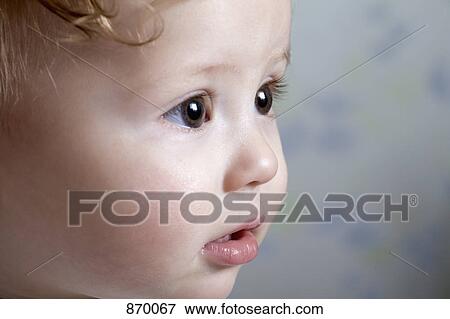 Portrait of a baby girl, studio shot View Large Photo Image Stock Photo - Portrait of a baby girl, studio shot. Fotosearch