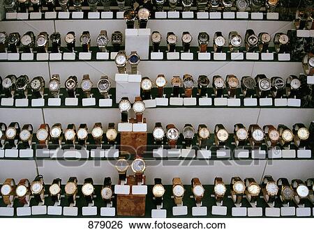 Watches on display View Large Photo Image Stock Photograph - Watches on display. Fotosearch