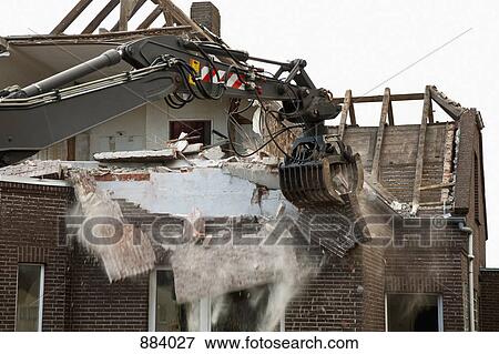 Detail of a house being demolished View Large Photo Image Stock Photo - Detail of a house being demolished. Fotosearch