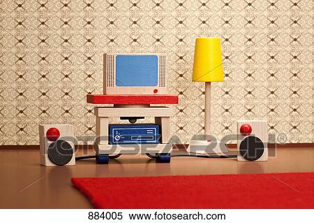 Miniature wooden television and stereo speakers View Large Photo Image Stock Photography - Miniature wooden television and stereo speakers. Fotosearch