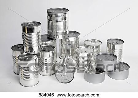 Various tin cans without labels View Large Photo Image Stock Photograph - Various tin cans without labels. Fotosearch