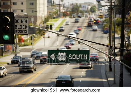 信号 上に 都市 道 ハリウッド ロサンゼルス カリフォルニア アメリカ ストックイメージ Glownico1951 Fotosearch