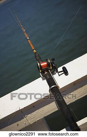 Stock Image - Close-up of a fishing pole. Fotosearch