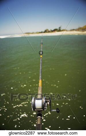 Close-up of a fishing pole View Large Photo Image Stock Photo - Close-up of a fishing pole. Fotosearch