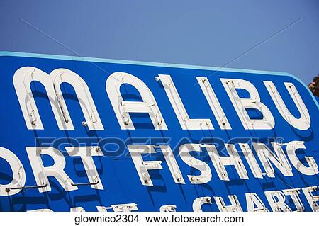 Close-up of a Malibu Fishing Charters sign, Malibu, California, USA View Large Photo Image Picture - Close-up of a Malibu Fishing Charters sign, Malibu, California, USA. Fotosearch