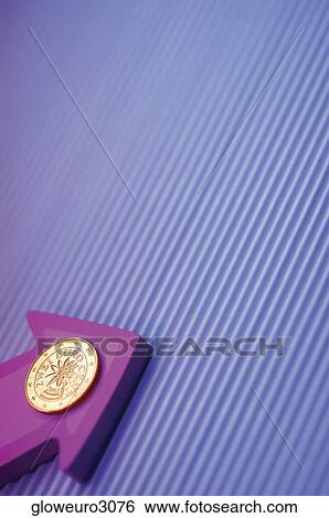 Close-up of Eurocent coin on an arrow View Large Photo Image Stock Photograph - Close-up of Eurocent coin on an arrow. Fotosearch