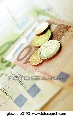 Close-up of Eurocent coins on Euro banknotes View Large Photo Image Stock Image - Close-up of Eurocent coins on Euro banknotes. Fotosearch