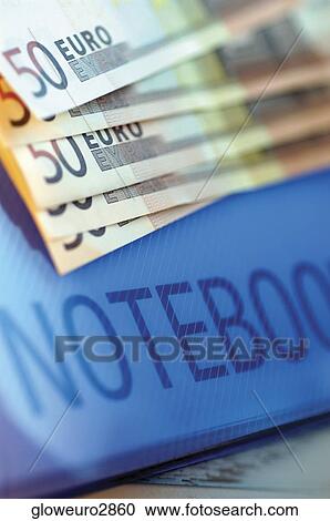 Close-up of five hundred Euro banknotes on a notebook View Large Photo Image Stock Image - Close-up of five hundred Euro banknotes on a notebook. Fotosearch