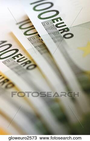 Stock Image - Close-up of one hundred Euro banknotes. Fotosearch